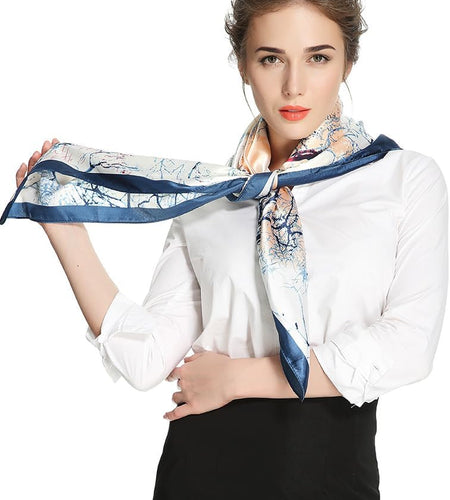 35 X 35 Women Square Silk like Hair Scarf Head Sleeping Wrap Satin Headscarf